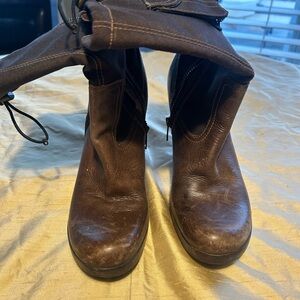 Steve Maden Brown Leather Ankle Boots.